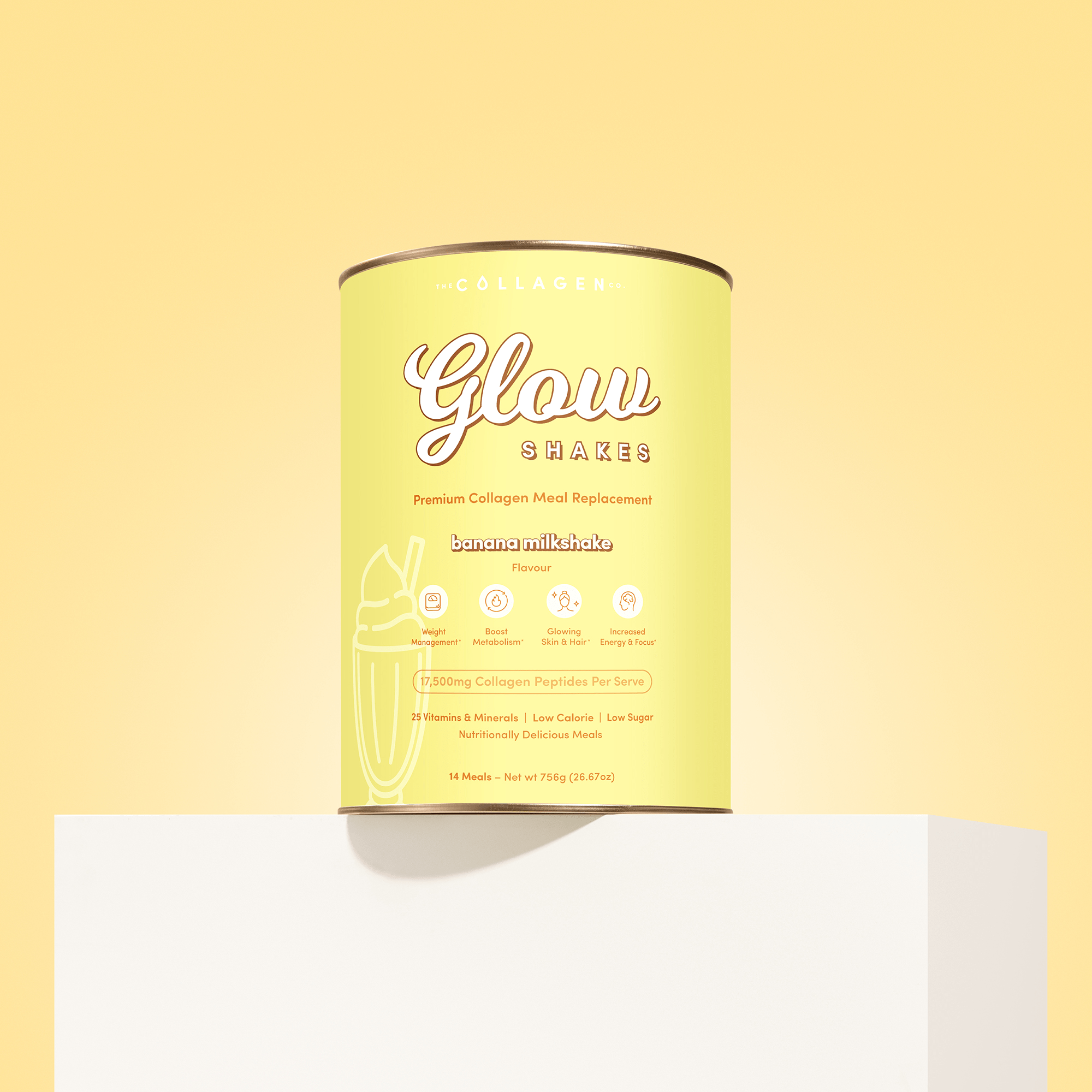 Banana Milkshake Collagen Meal Replacement - 756g - The Collagen Co.