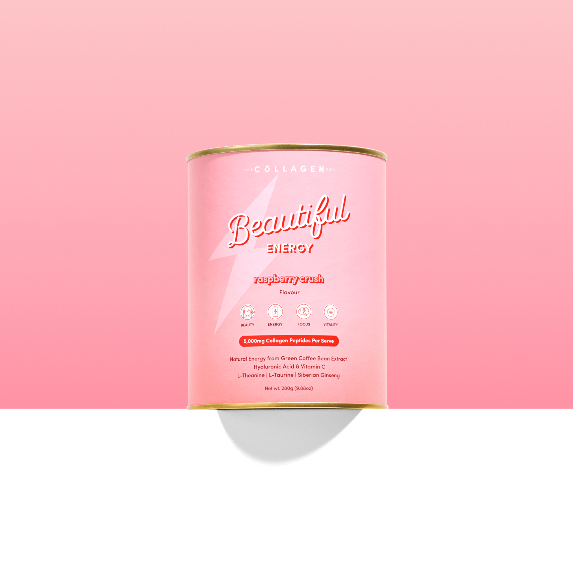 Raspberry Crush Beautiful Energy - 280g - The Collagen Co.