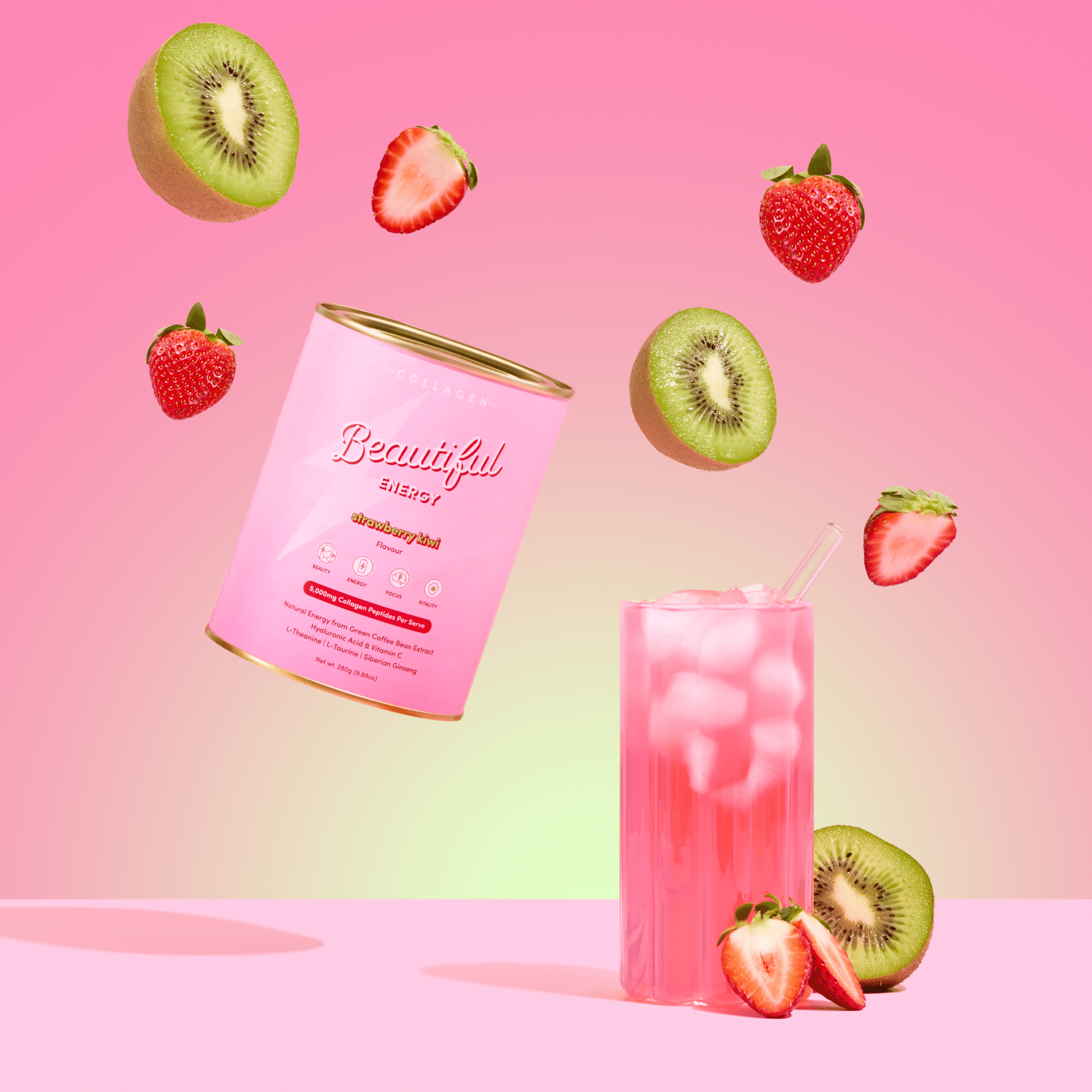 Strawberry Kiwi Beautiful Energy - 280g - The Collagen Co.