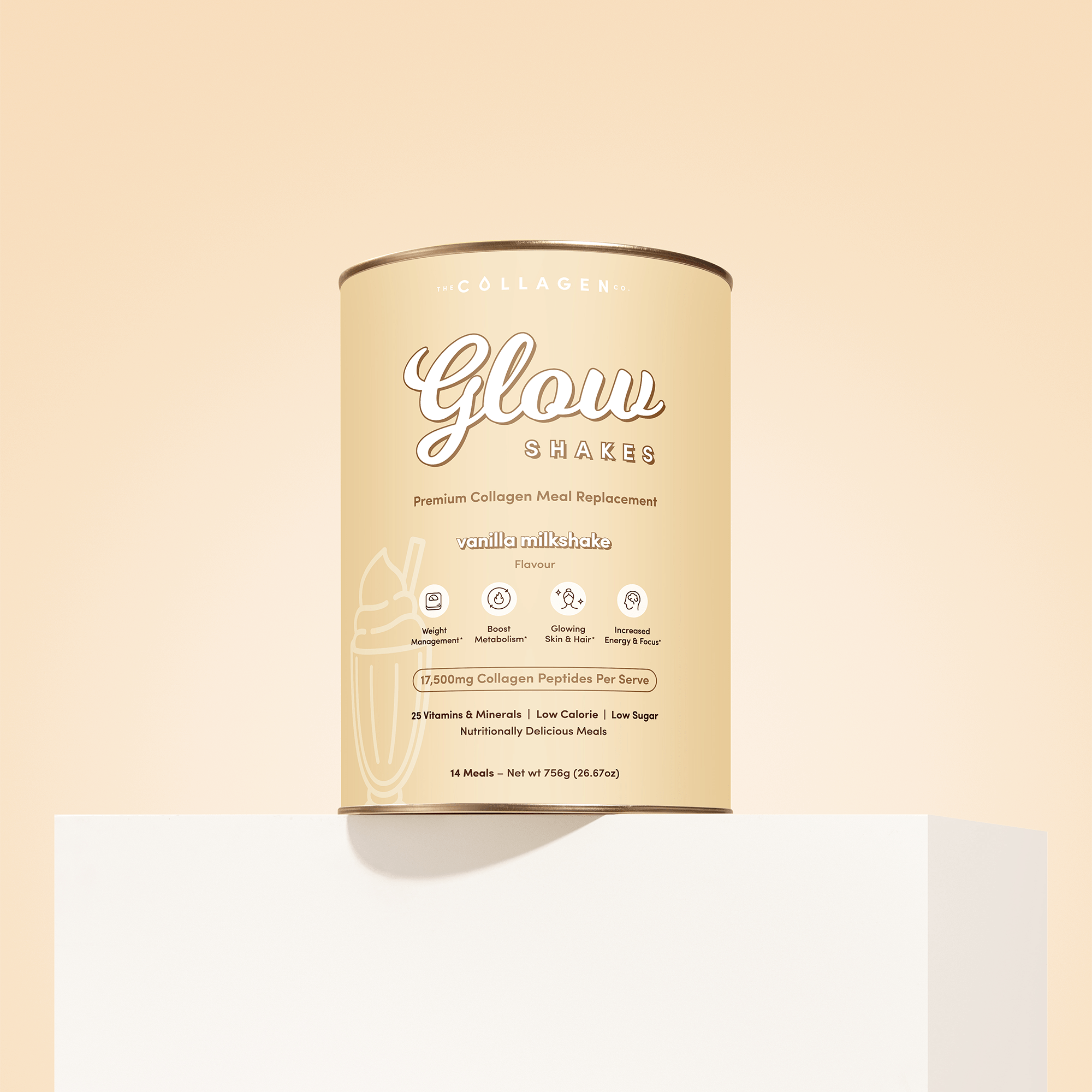 Vanilla Milkshake Collagen Meal Replacement - 756g - The Collagen Co.