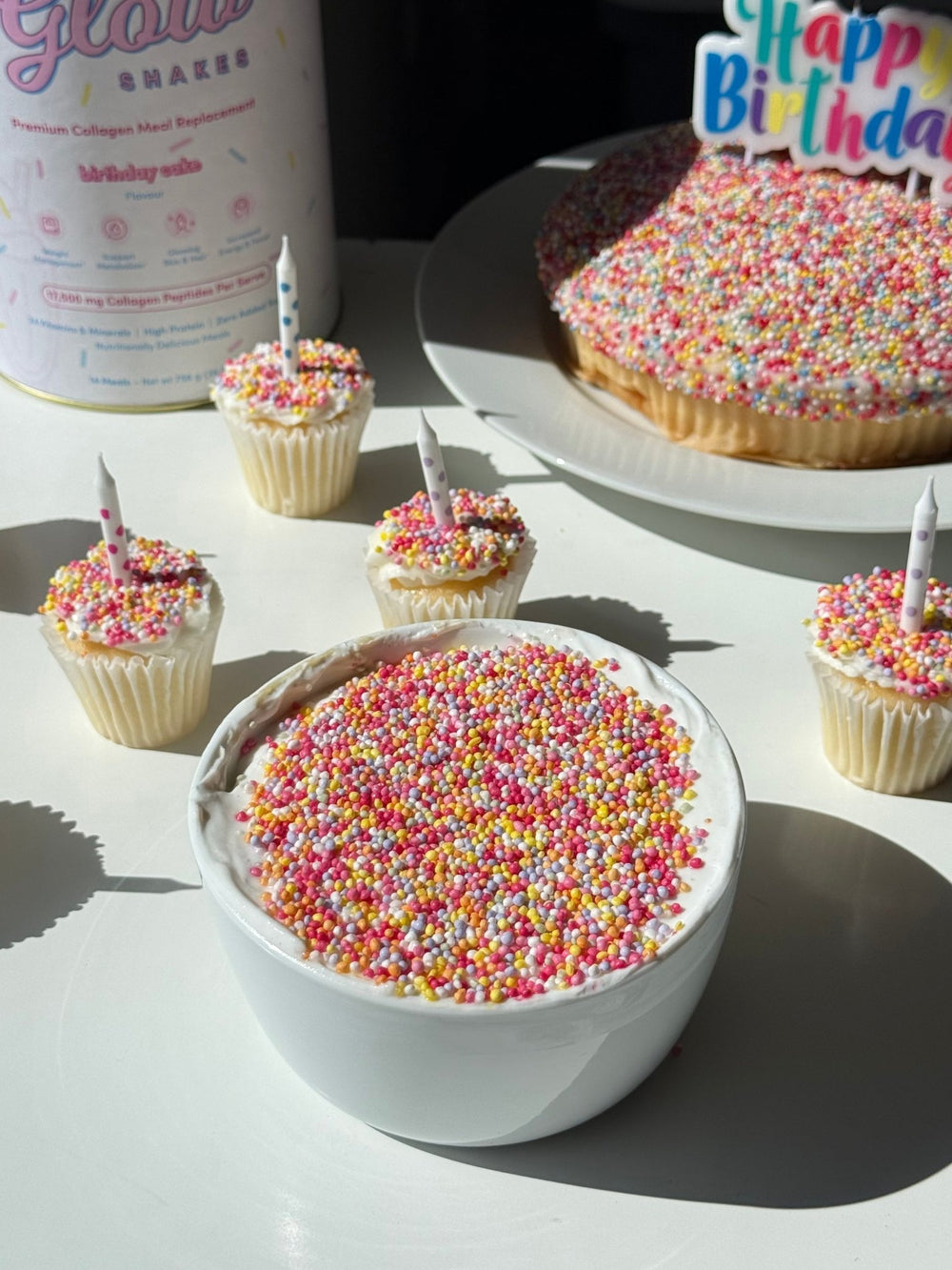 Birthday Cake Glow Shake Dot Cake - The Collagen Co.