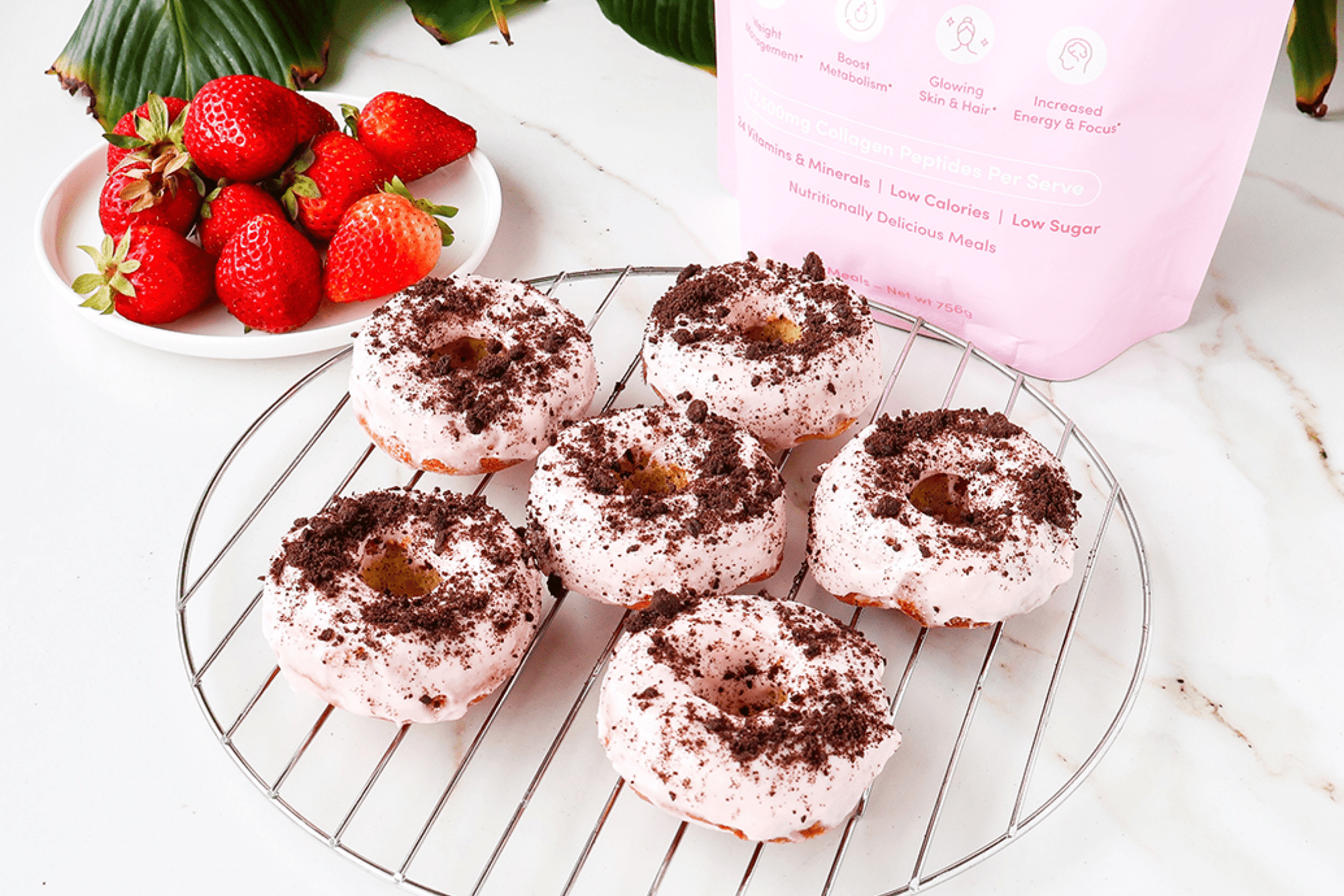 Flourless Strawberry Donuts - The Collagen Co.