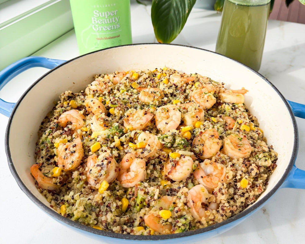 One-Pan Lemony Shrimp Quinoa - The Collagen Co.