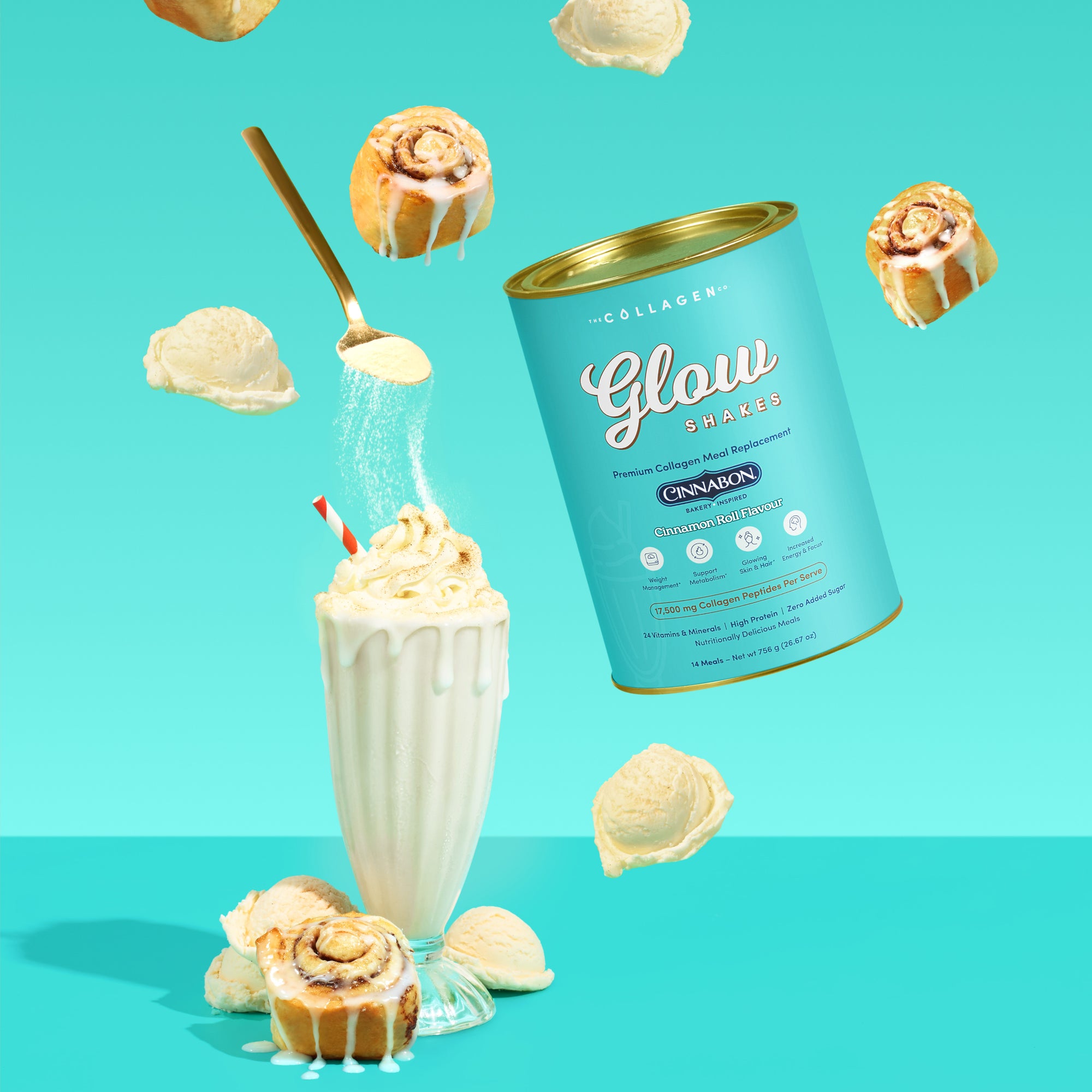 Cinnabon Cinnamon Roll Collagen Meal Replacement - 756g