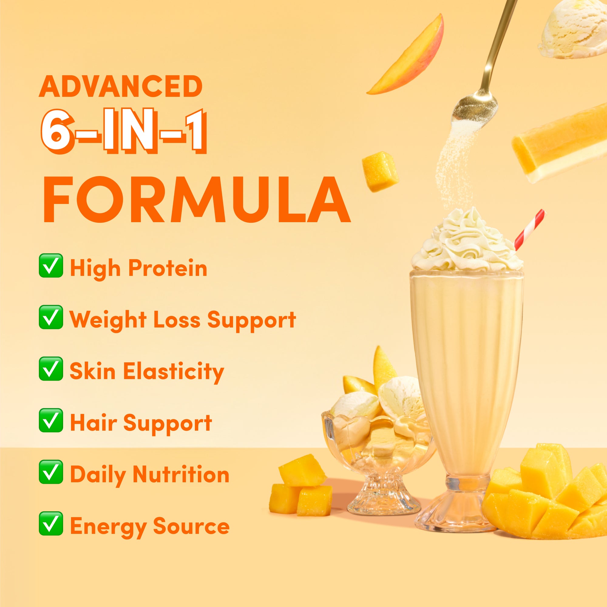Weis Mango & Ice Cream Collagen Meal Replacement - 756g