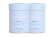 Two light blue collagen supplement containers with minimalist design, emphasizing beauty and wellness benefits.