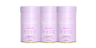 Three pink cylindrical collagen containers labeled "Collagen Inner Beauty Boost" on a white background, promoting skin health supplements.