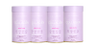 Four pink containers of collagen beauty supplements, labeled "Glow." They are aligned side by side on a white background.