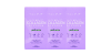 Purple packaging of a collagen supplement for beauty and wellness. Three containers are aligned, emphasizing beauty and skincare benefits.