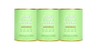 Three green containers of collagen beauty supplements with gold lids, labeled for skin, hair, and nails.