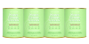 Four green containers of collagen powder with gold lids, labeled "Berri Tone Active." Ideal for beauty and wellness supplements.
