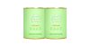 Two green collagen supplement containers side by side, with gold lids and white text highlighting beauty and wellness benefits.