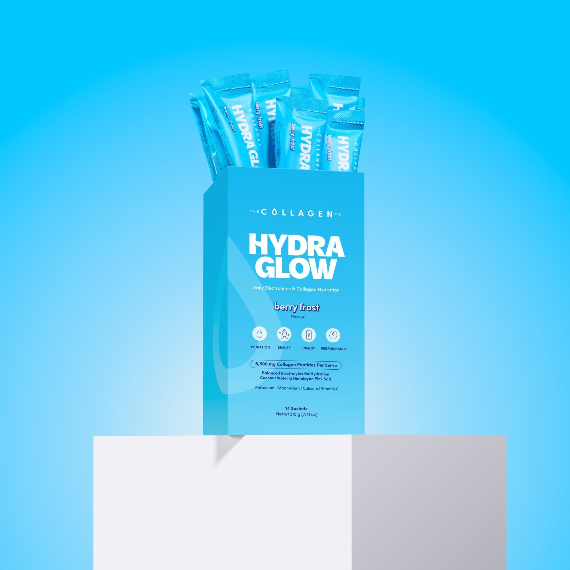 Berry Frost Hydraglow Collagen Electrolytes Sachets - 210g - The Collagen Co.