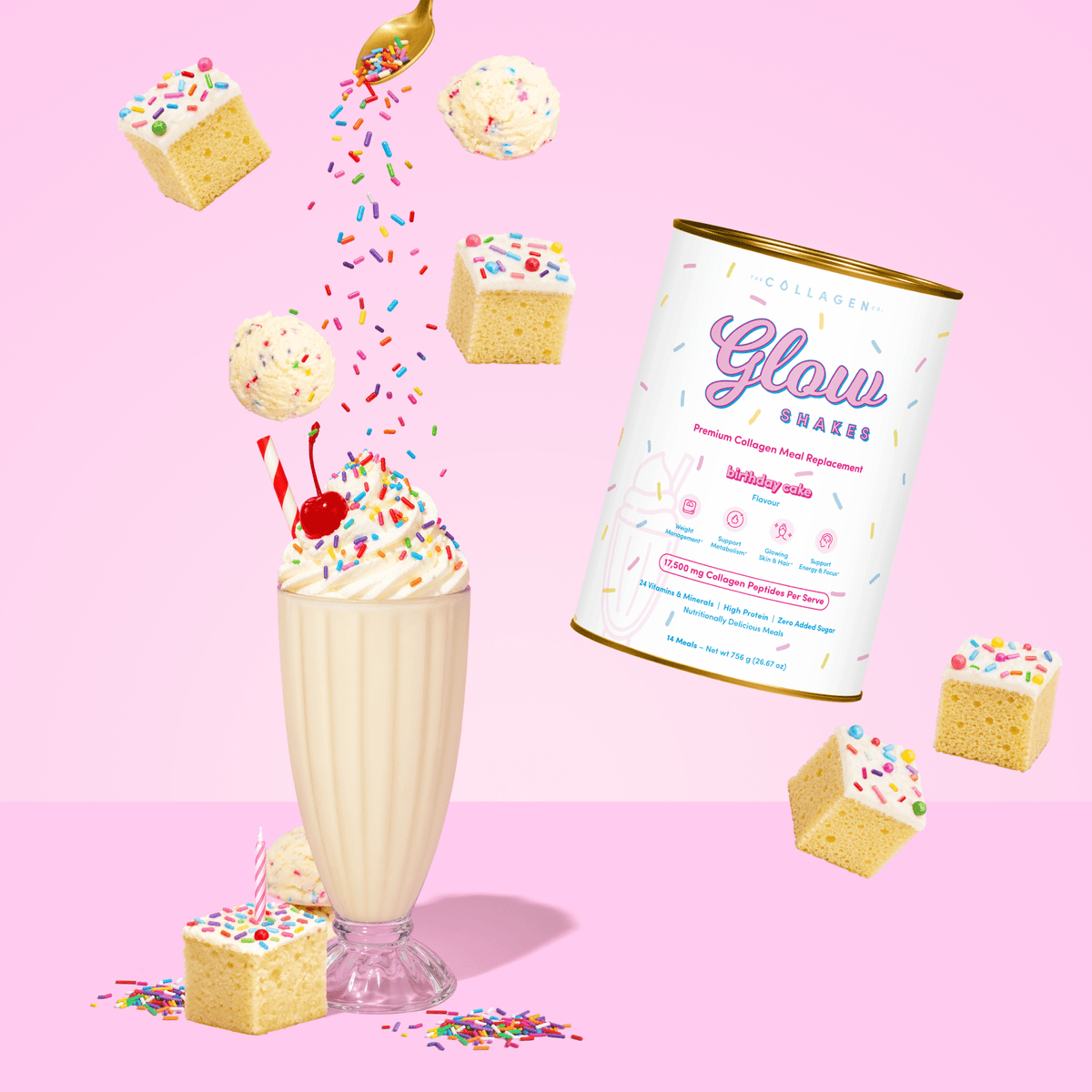 Birthday Cake Collagen Meal Replacement - 756g - The Collagen Co.