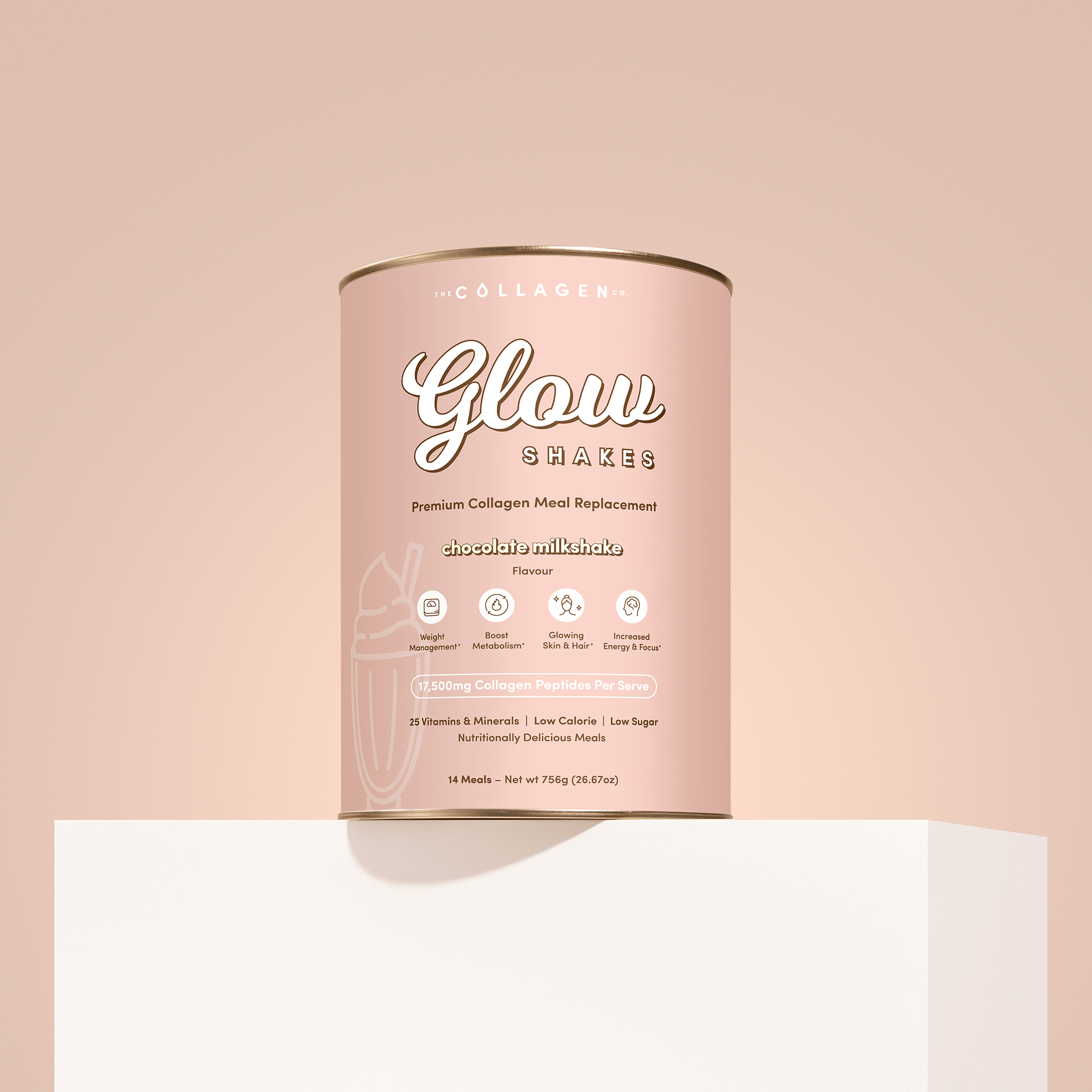 Chocolate Milkshake Collagen Meal Replacement - 756g - The Collagen Co.