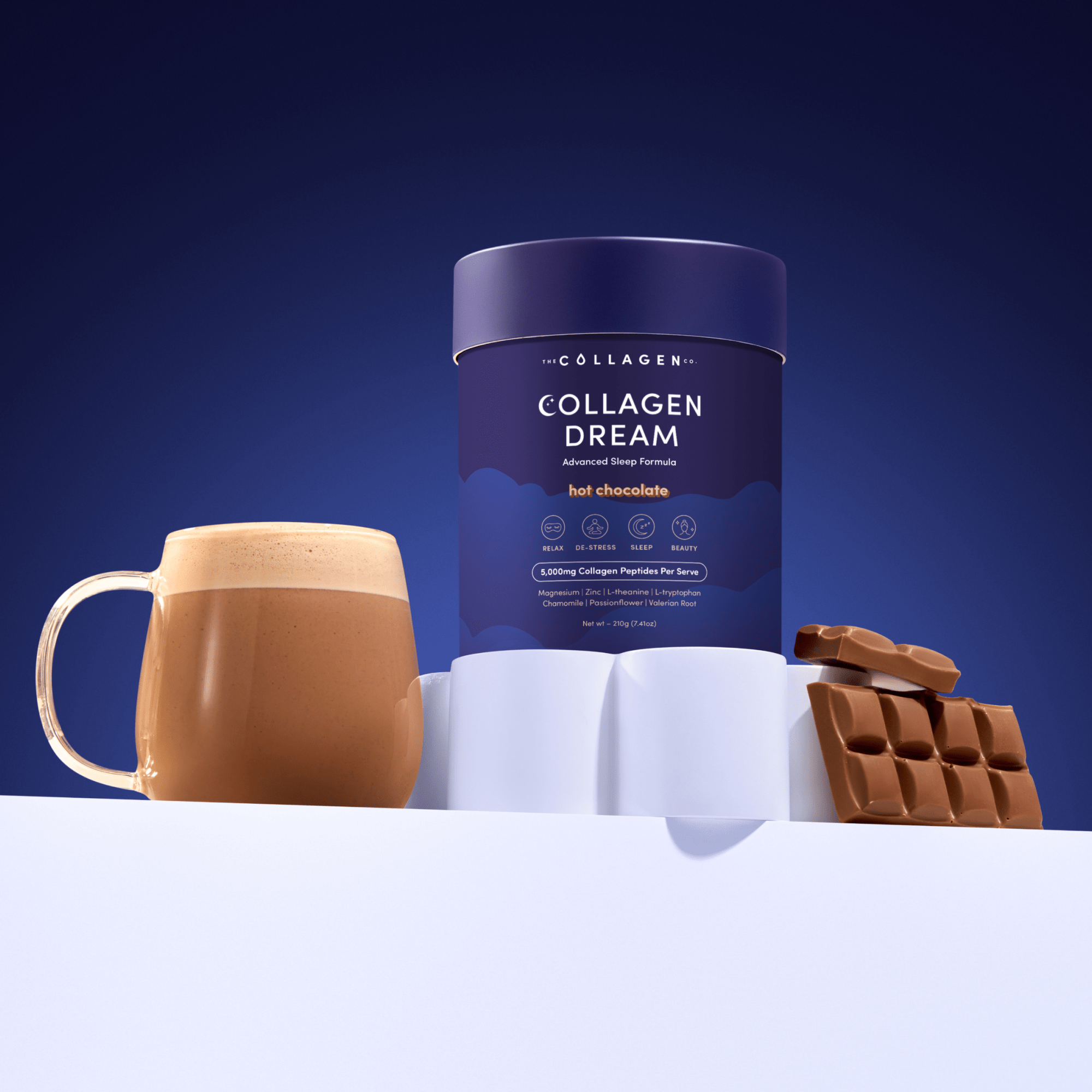 Collagen Dream Advanced Sleep Formula Hot Chocolate - 210g - The Collagen Co.
