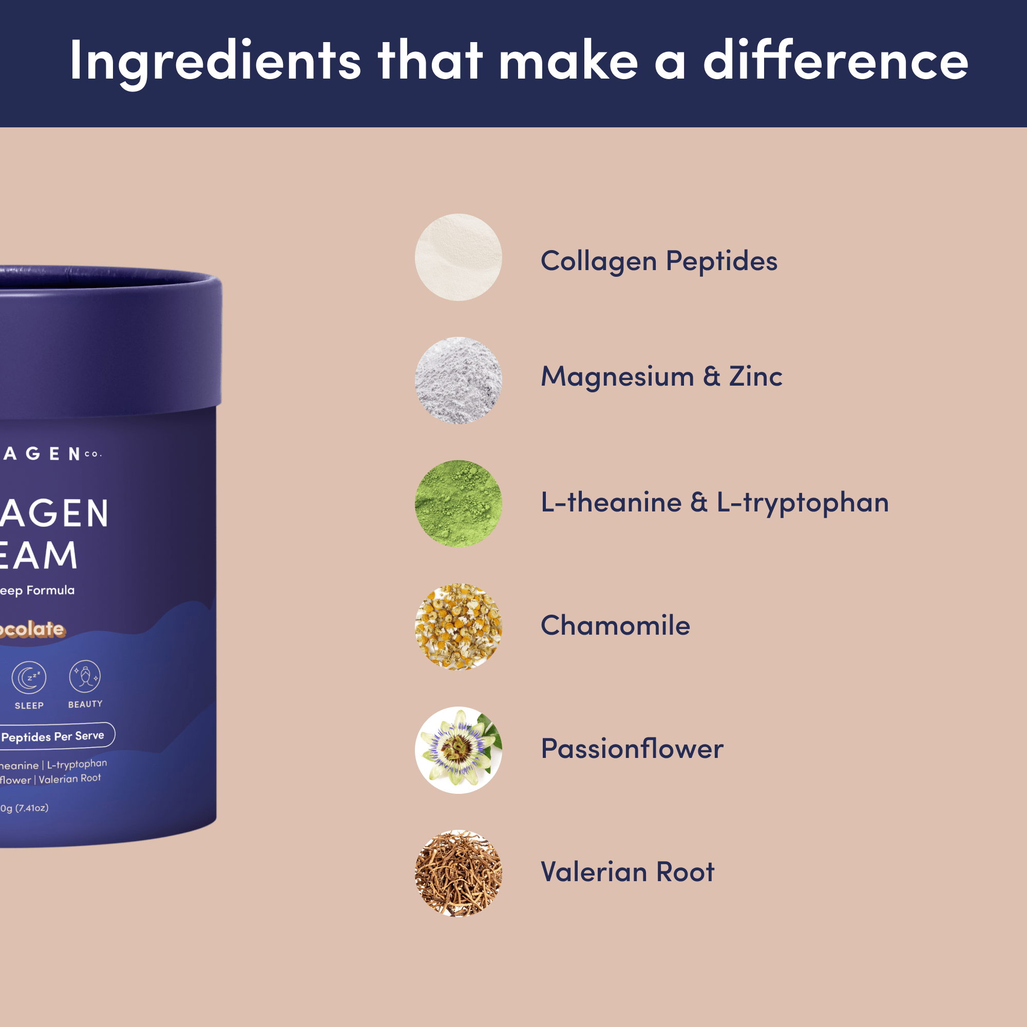 Collagen Dream Advanced Sleep Formula Hot Chocolate - 210g - The Collagen Co.