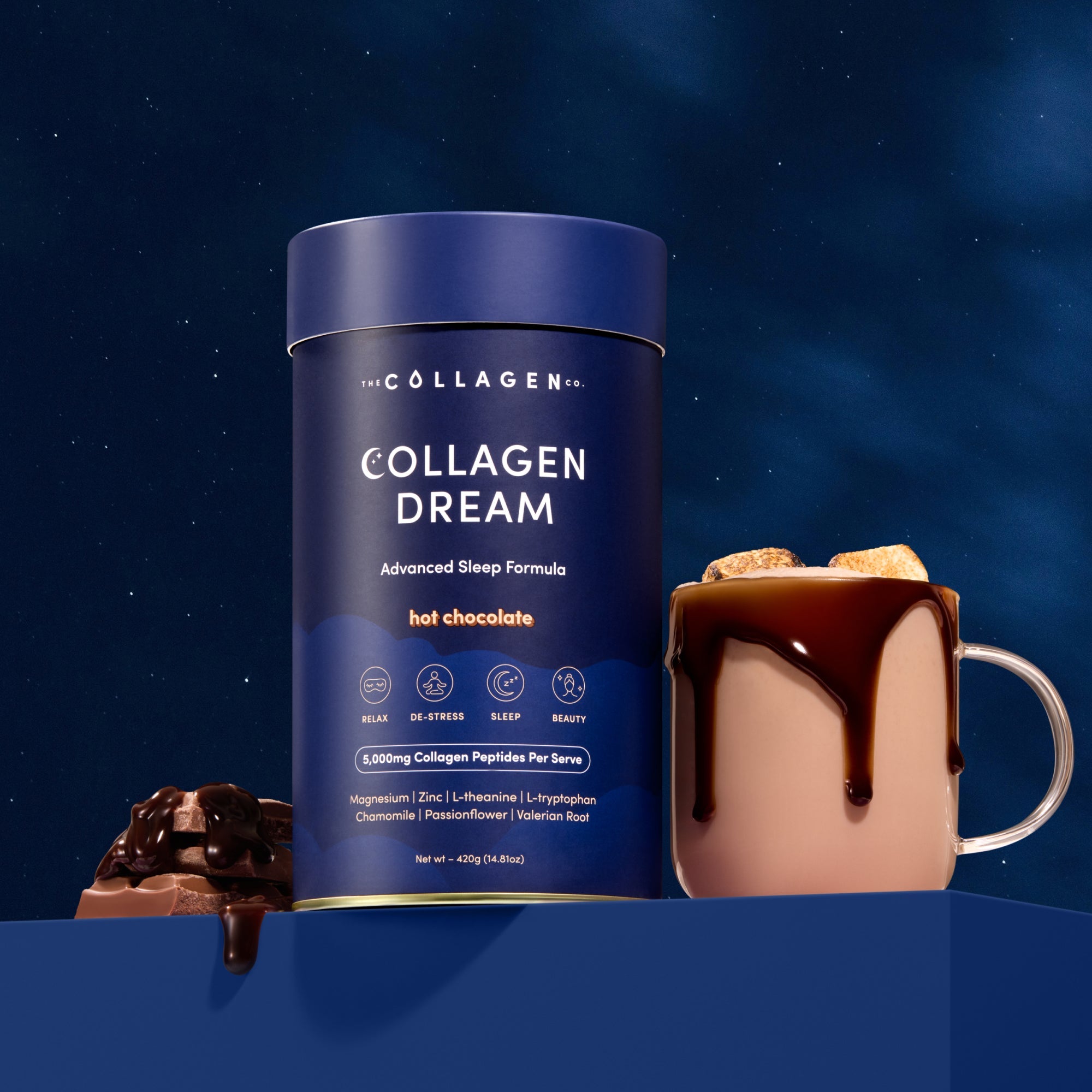 Collagen Dream Advanced Sleep Formula Hot Chocolate - 420g - The Collagen Co.