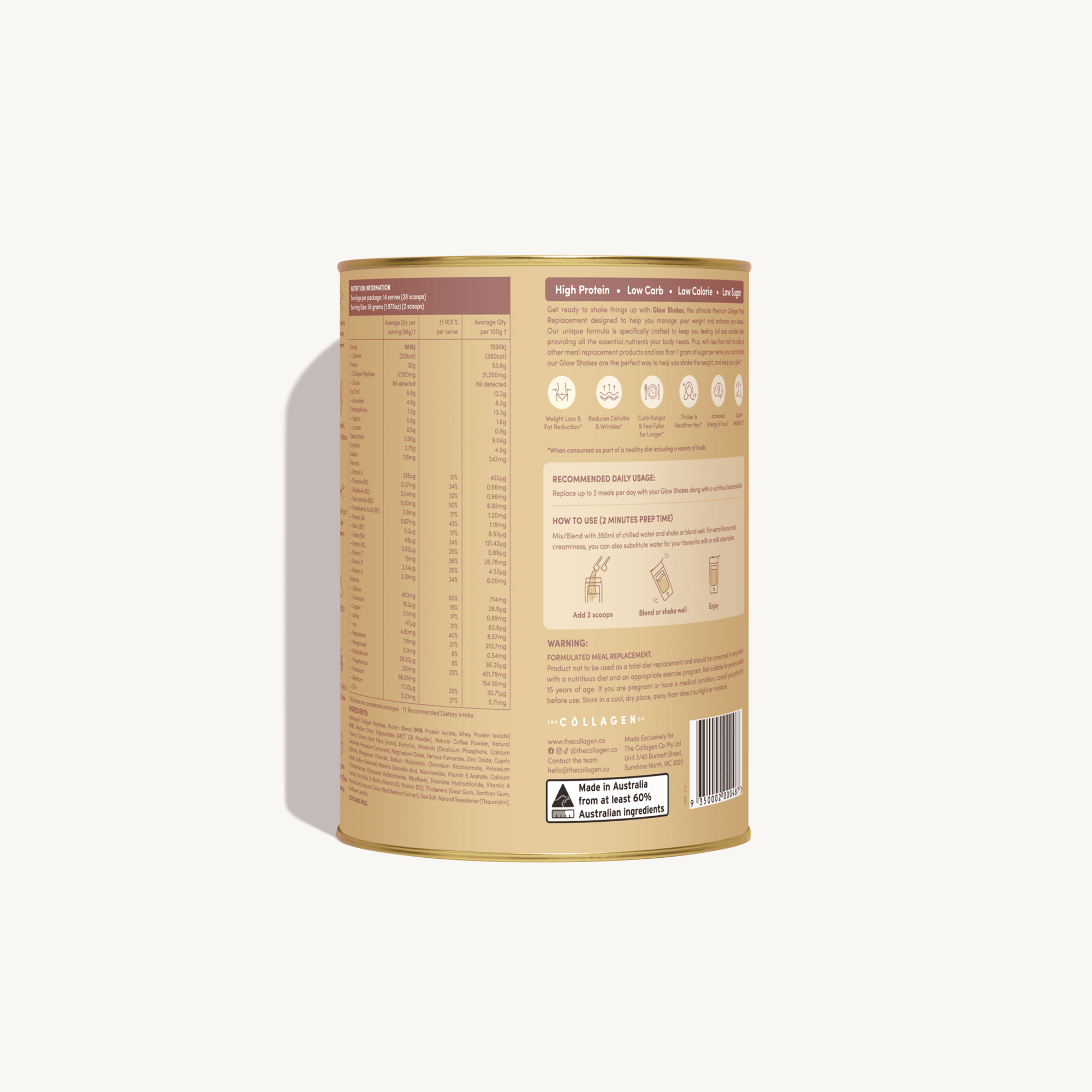 Iced Coffee Collagen Meal Replacement - 784g - The Collagen Co.