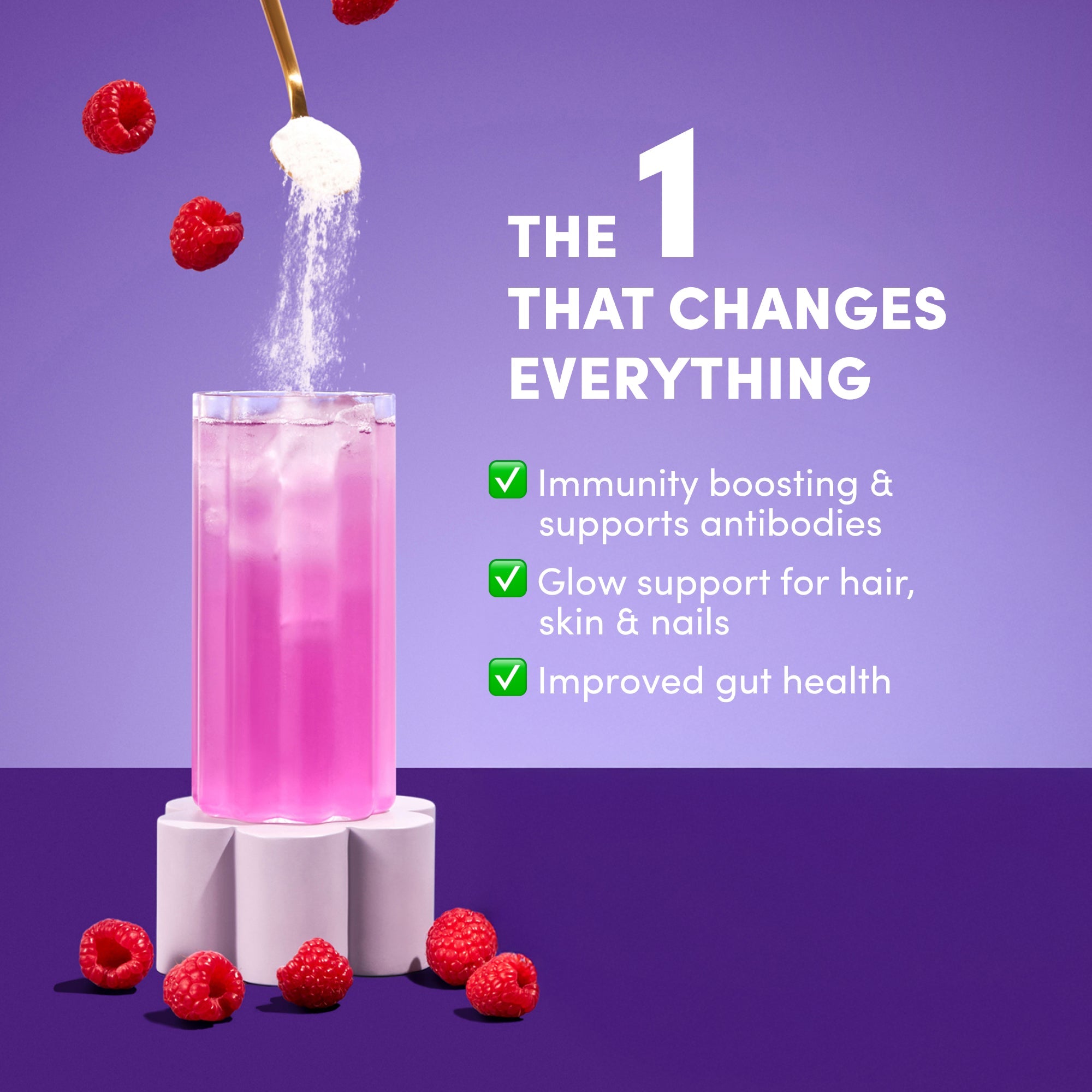 Immunity Collagen Peptides - Elderberry & Raspberry 208g - The Collagen Co.