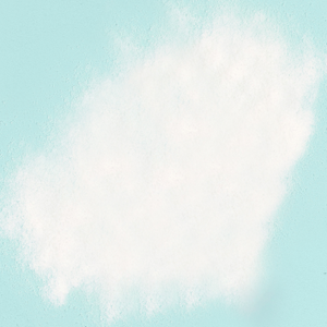 White collagen powder on a light blue background, showcasing beauty and skincare supplement features.