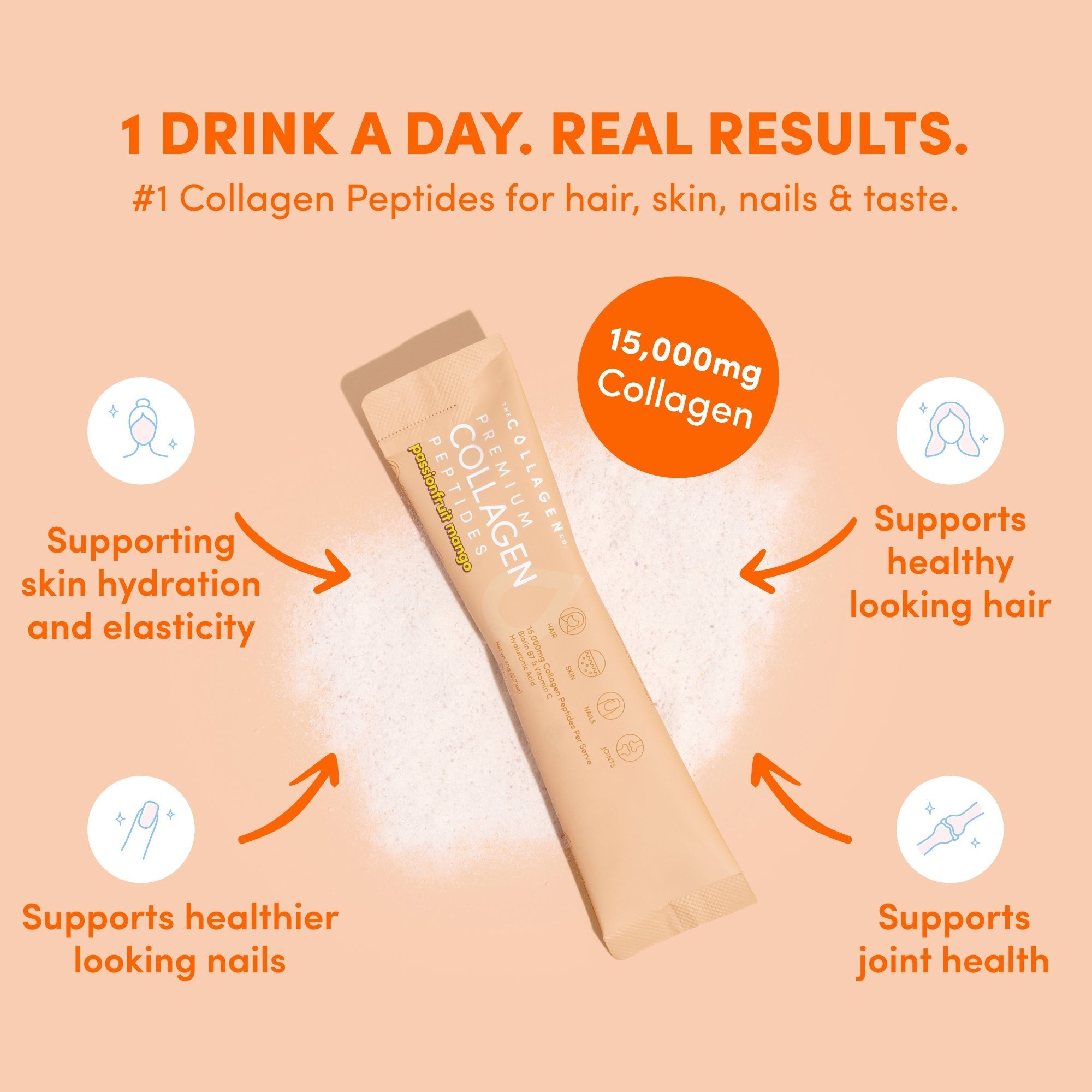 Passionfruit Mango Collagen Sachets - 280g - The Collagen Co.