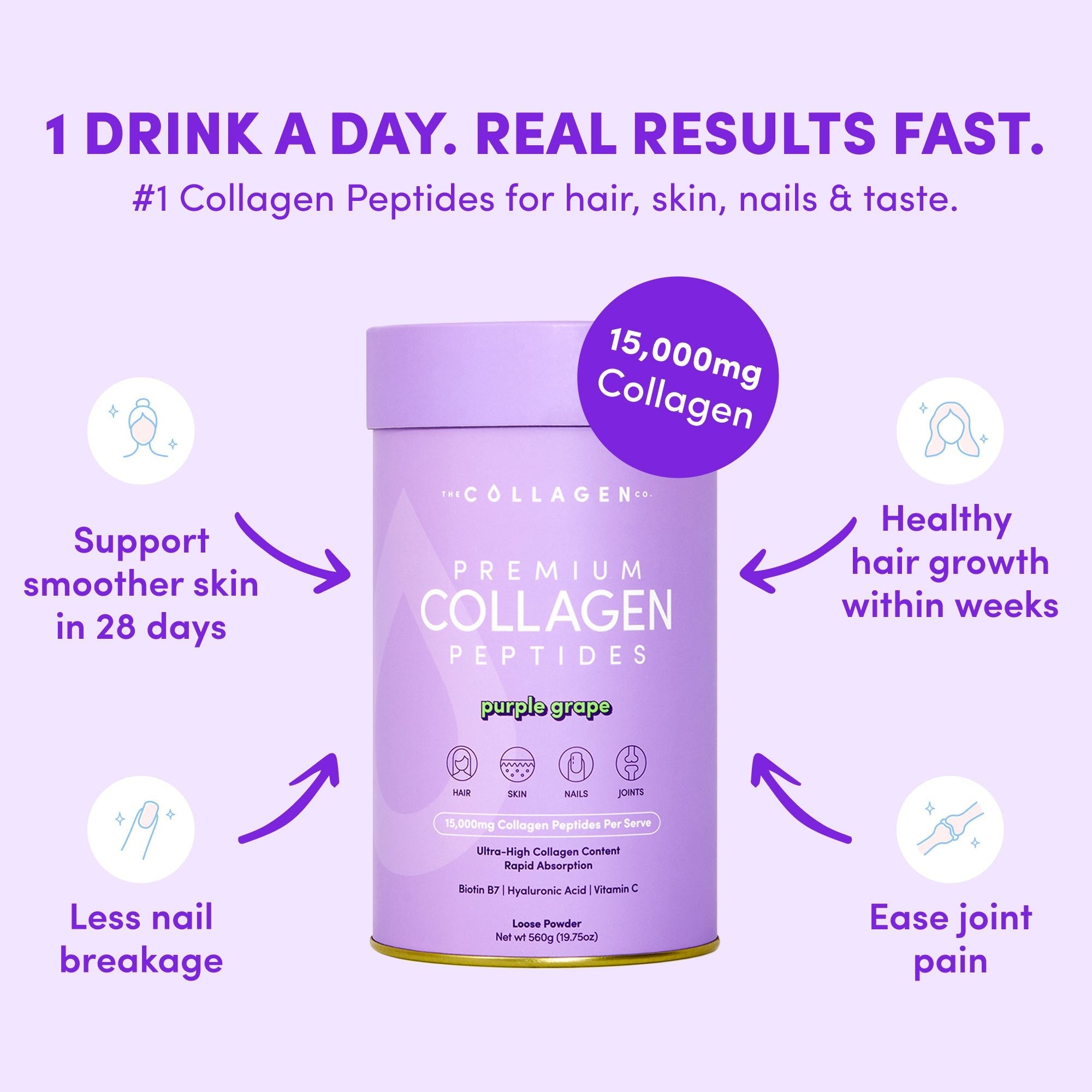 Purple Grape Collagen Powder - 560g - The Collagen Co.