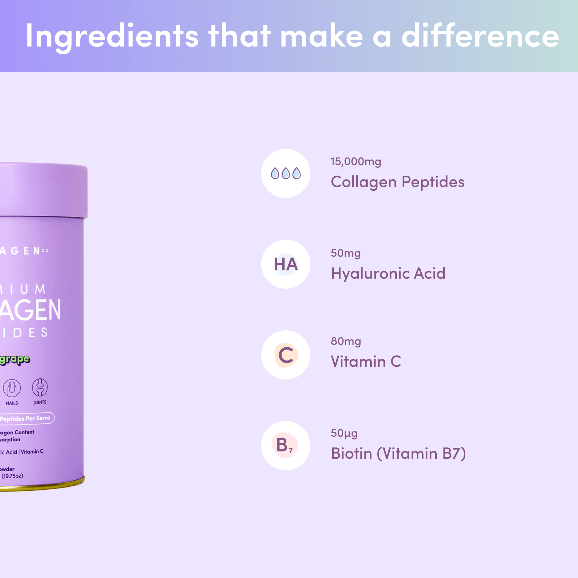 Purple Grape Collagen Powder - 560g - The Collagen Co.
