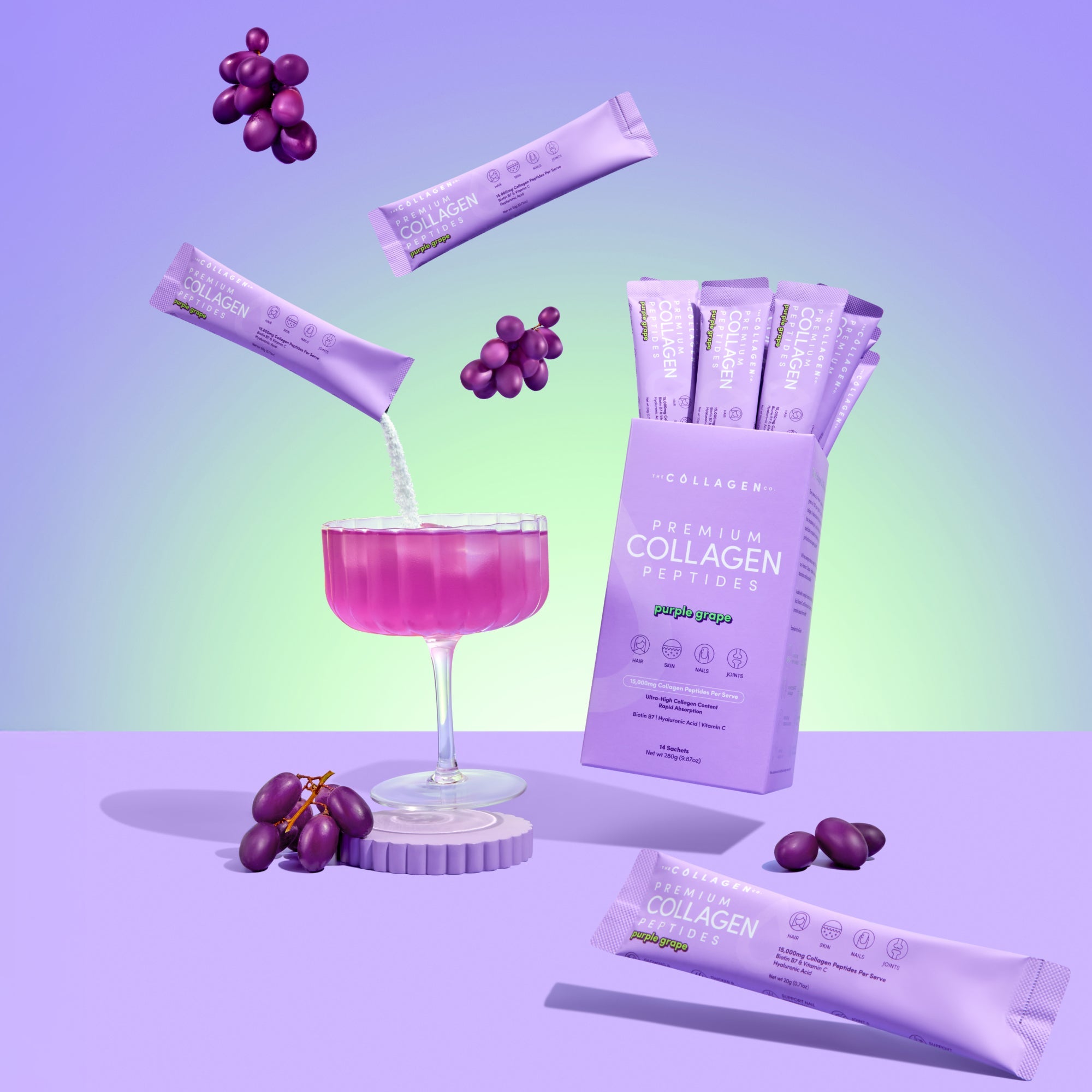 Purple Grape Collagen Sachets - 280g - The Collagen Co.