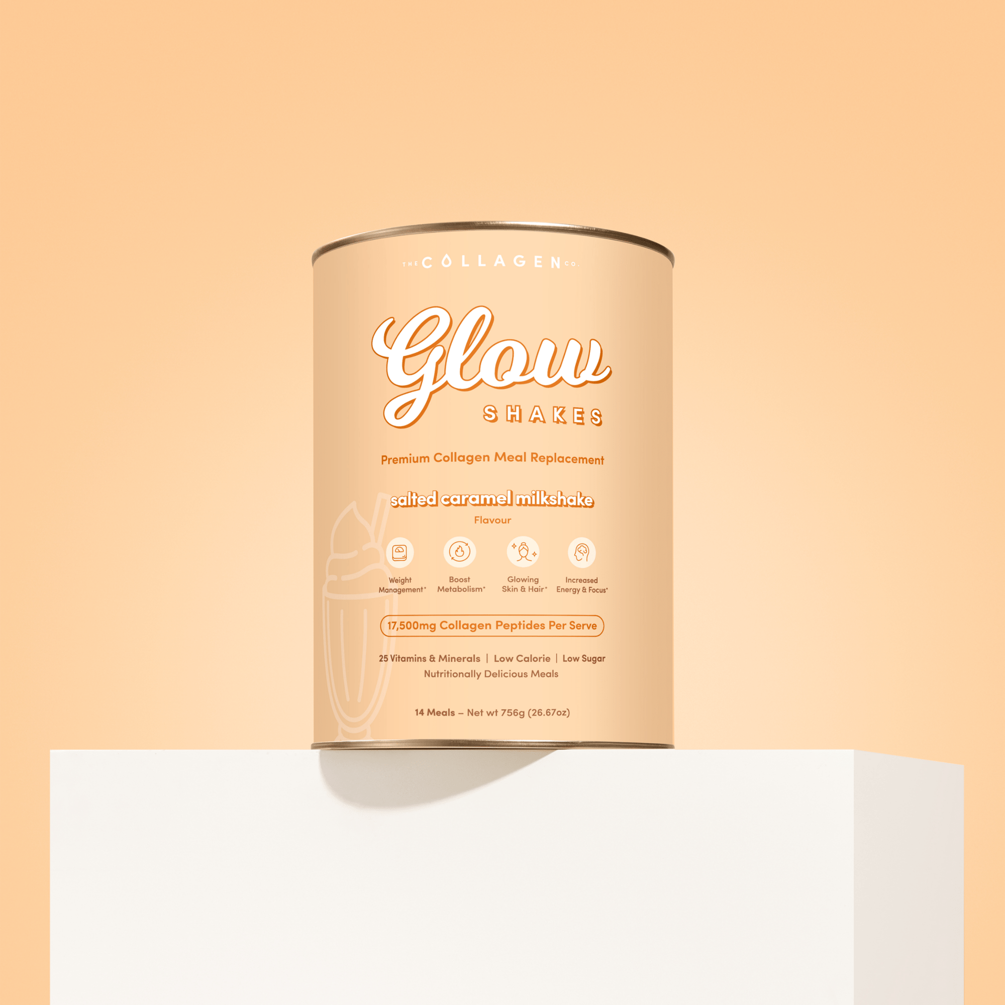 Salted Caramel Milkshake Collagen Meal Replacement - 756g - The Collagen Co.