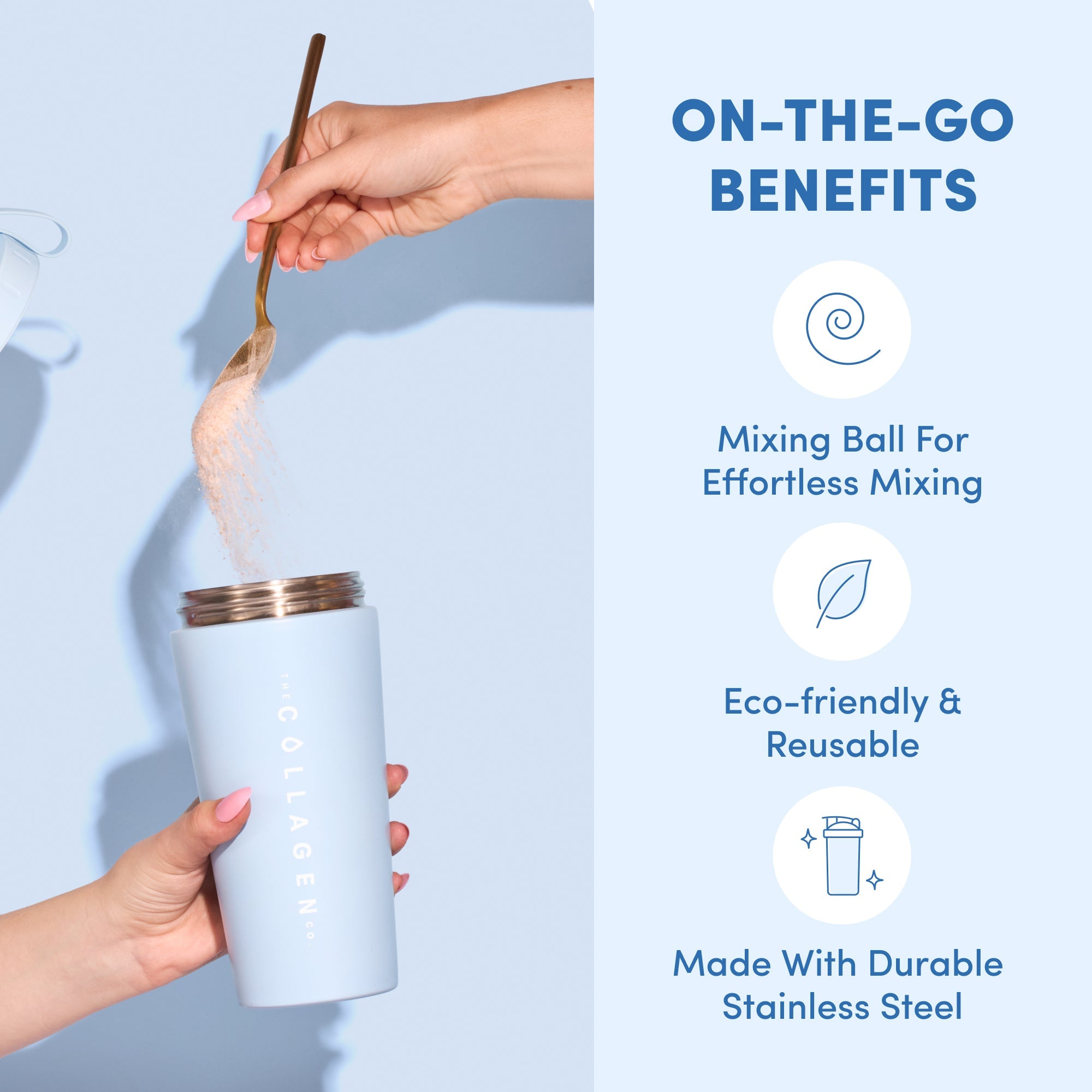 Stainless Steel Collagen Protein Shaker - 700ml - The Collagen Co.