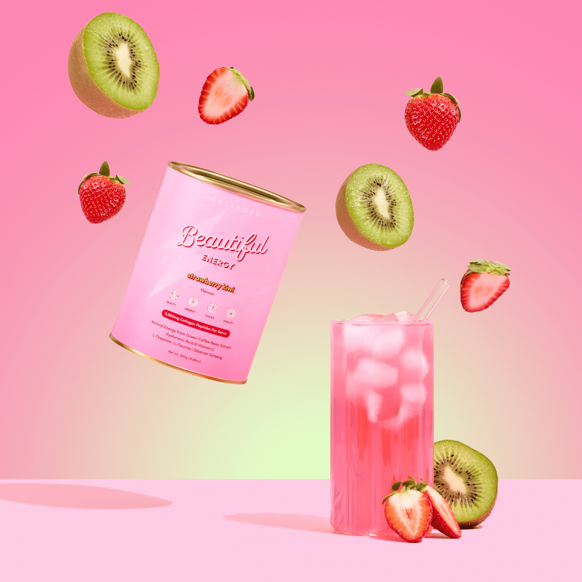 Strawberry Kiwi Beautiful Energy - 280g - The Collagen Co.