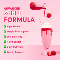 Strawberry Milkshake Collagen Meal Replacement - 756g - The Collagen Co.