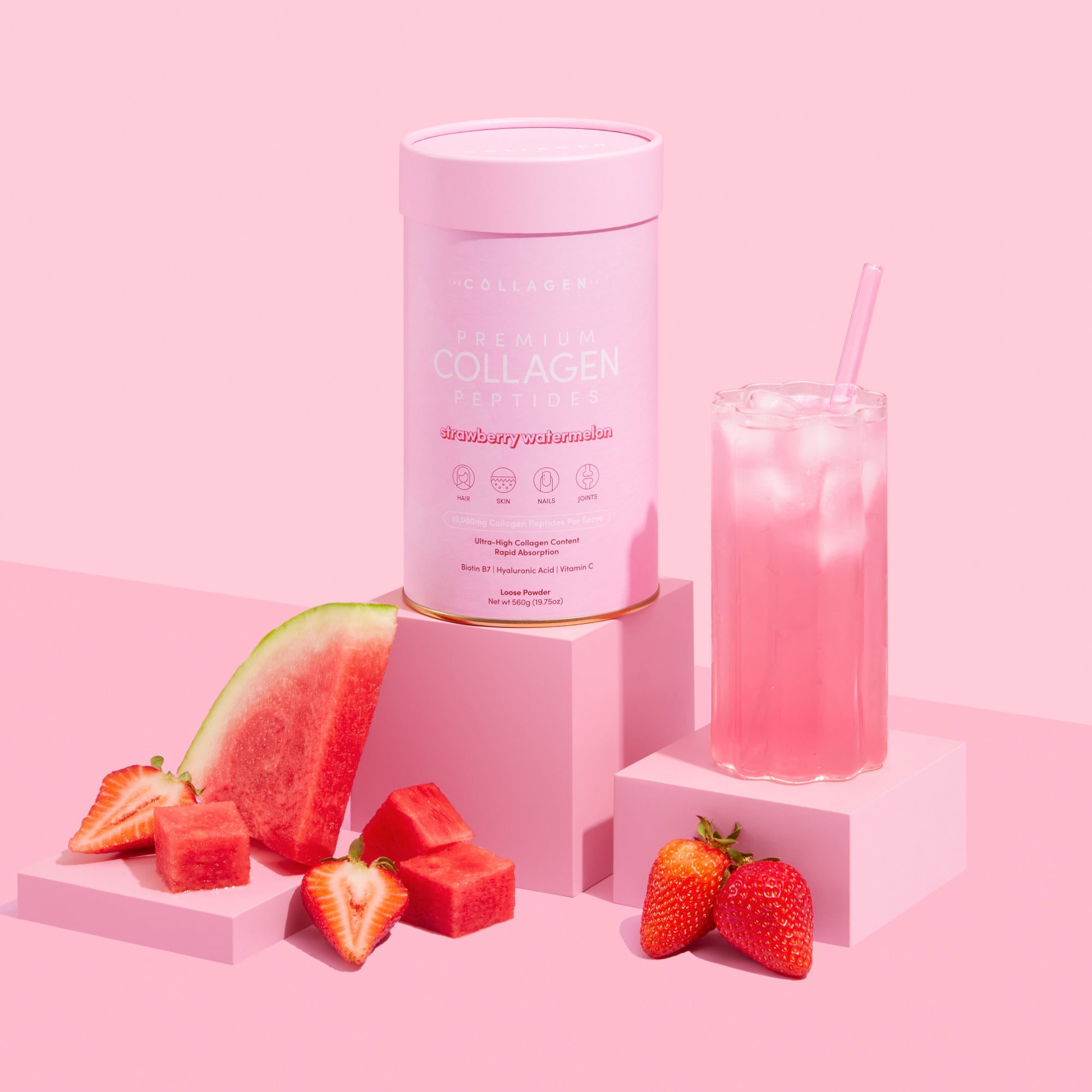 Strawberry Watermelon Collagen Powder - 560g - The Collagen Co.