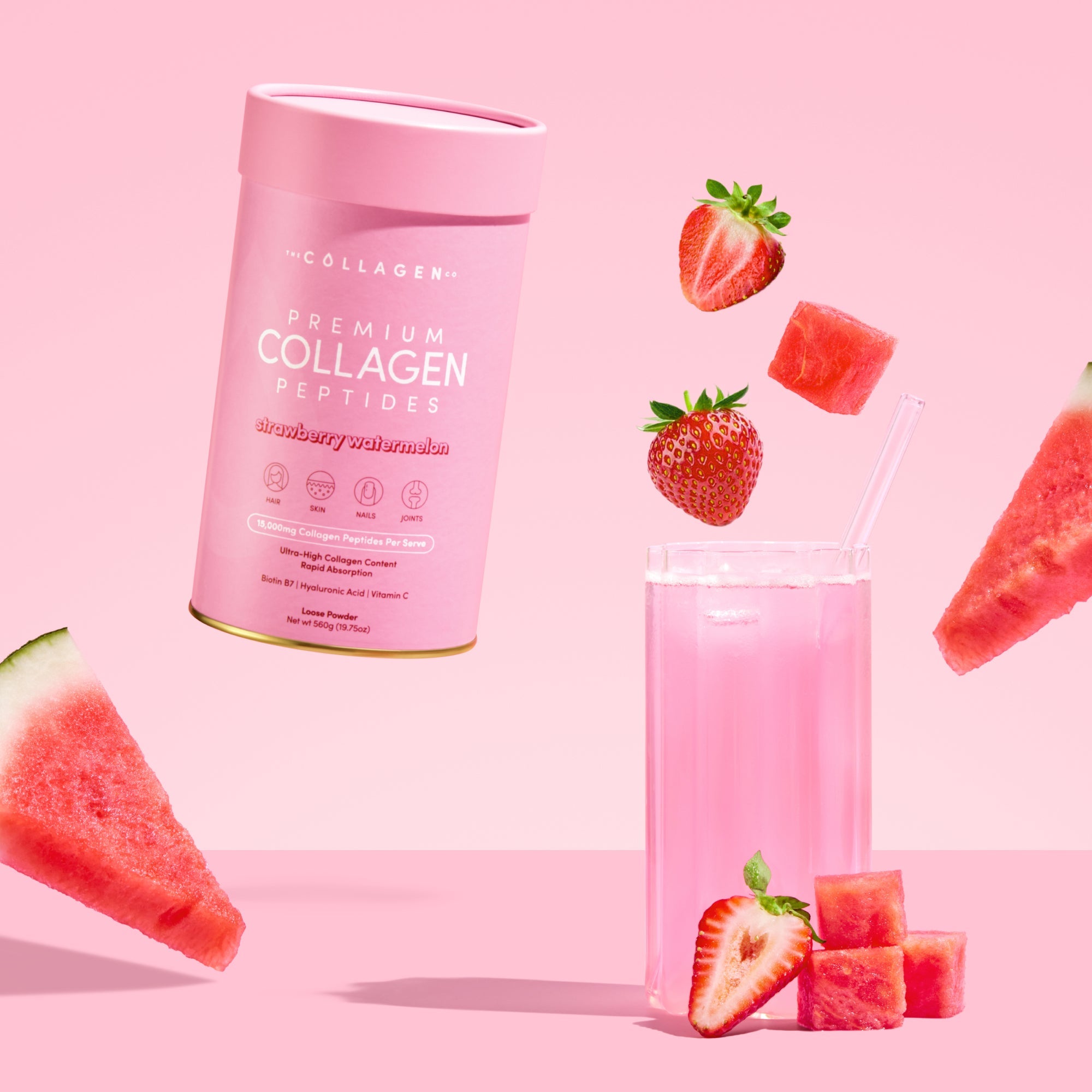 Strawberry Watermelon Collagen Powder - 560g - The Collagen Co.