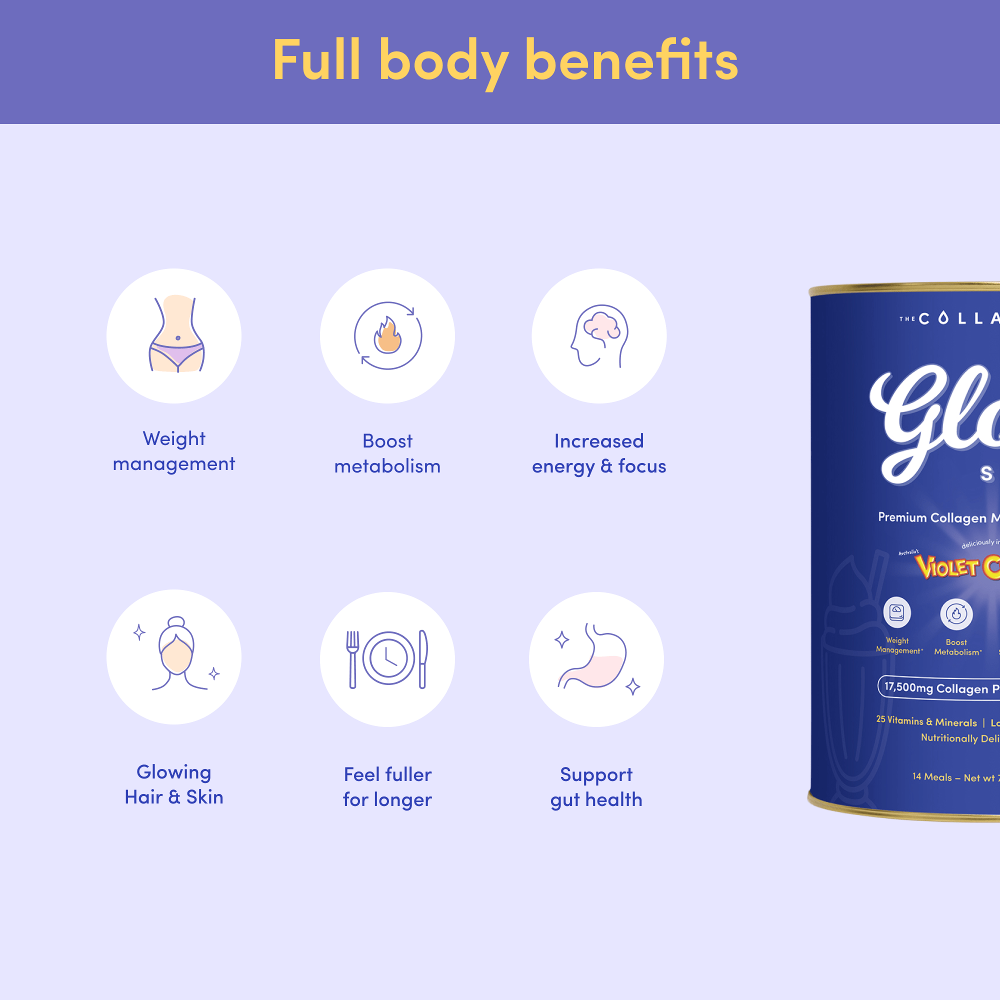 Violet Crumble Collagen Meal Replacement - 784g - The Collagen Co.