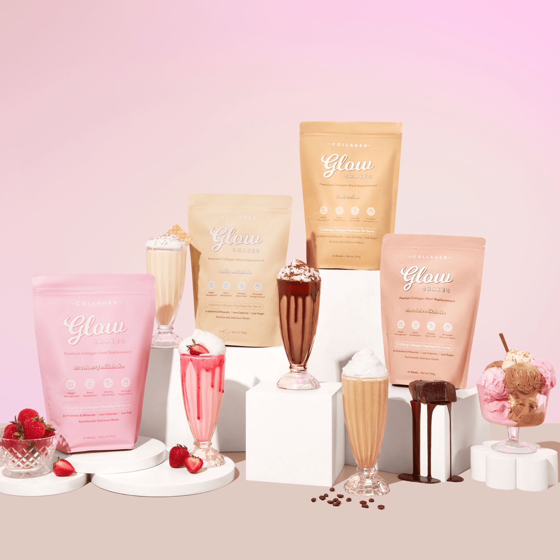 Glow Shakes Australia Buy Meal Replacement Shakes for Weight Loss The Collagen Co.