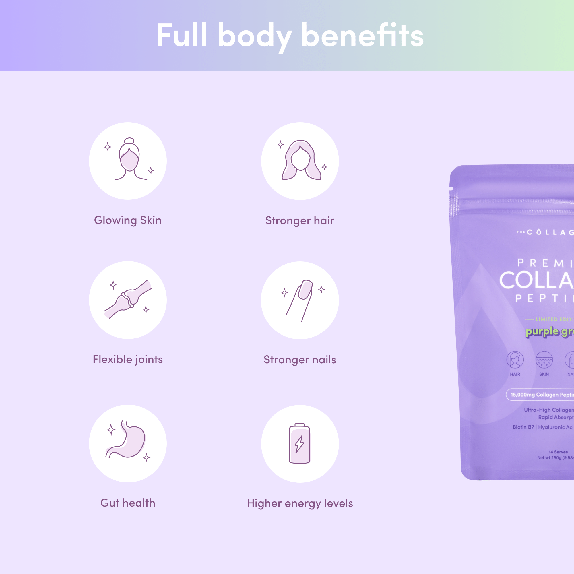Purple Grape Collagen Powder 280g The Collagen Co.