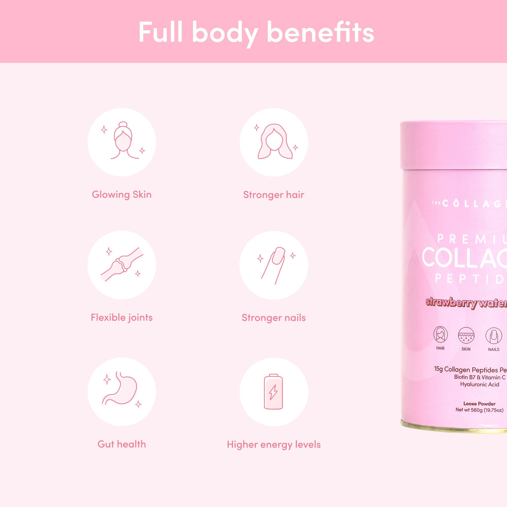 Strawberry Watermelon Collagen Powder - 560g - The Collagen Co.